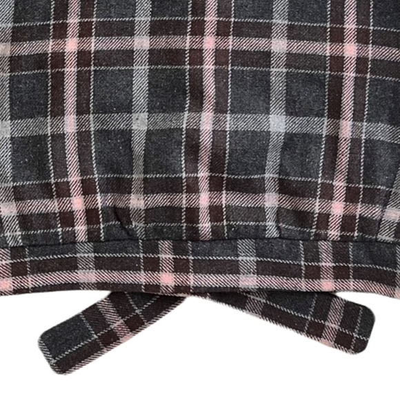 Beverly Hills Polo Club Winter Wool Blend Plaid Jacket Womens Sz L Grey Pink - Picture 8 of 11